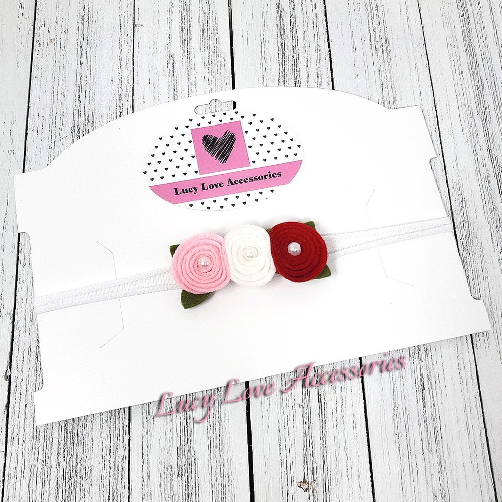 1.5” Wool Felt Flower Rose Headband!